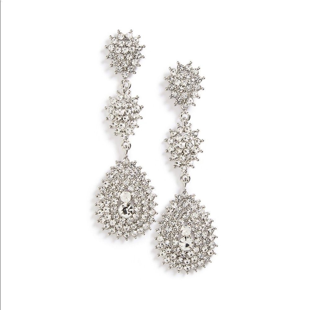 Tasha Metallic Crystal Teardrop EarringsG1 21$